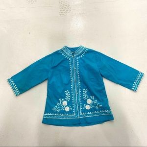 60’s Caro of Honolulu blue jacket white trim Sz 10